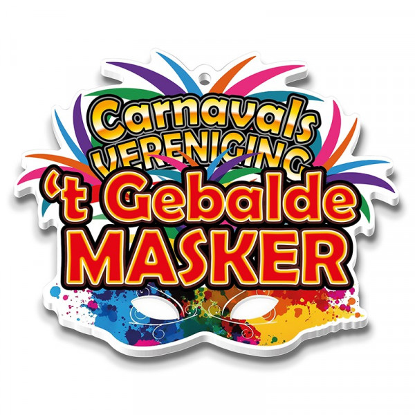 Carnavalschildjes of medailles in eigen vorm van 2 mm Polystyreen, custommade